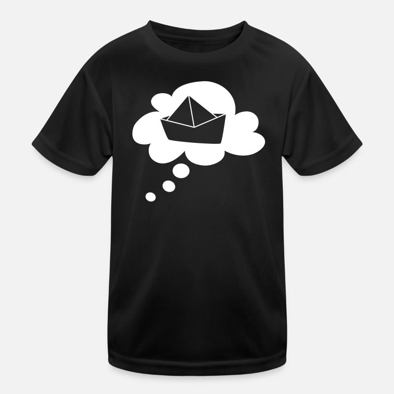 Paper Boat Cloud Thought Bubble Speech Bubble Holiday Kids Functional T-Shirt