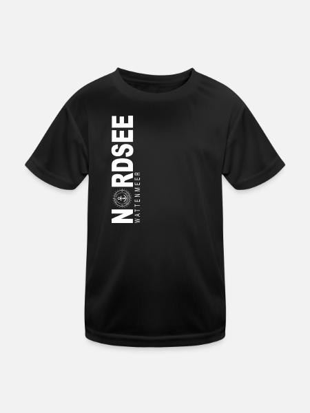 Nordsee - Kinder Funktions-T-Shirt - Schwarz - Vorne