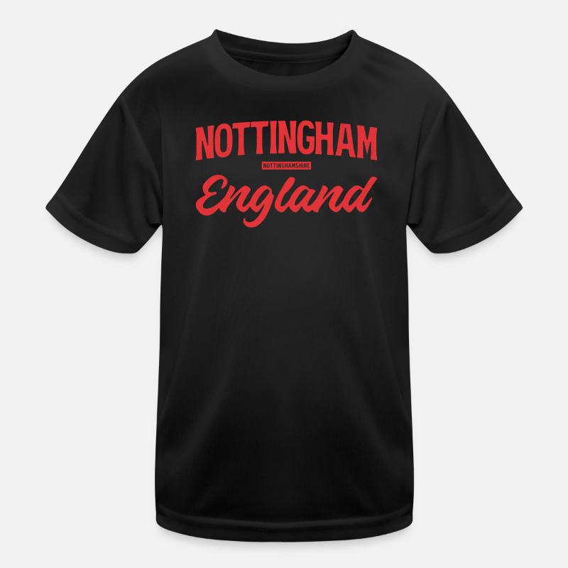 Nottingham England Script Kinder Funktions-T-Shirt