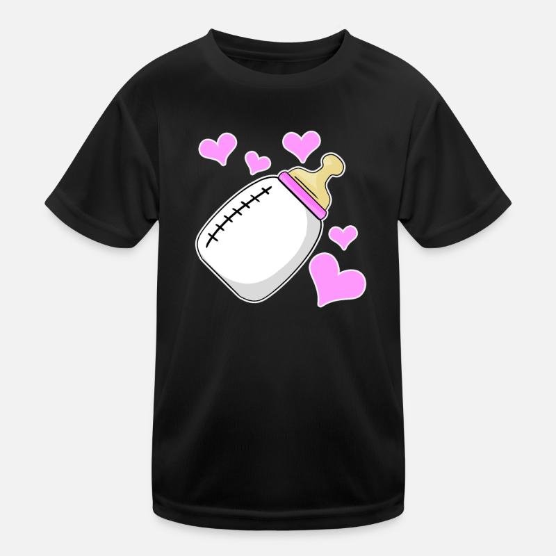 Tochter Milchflasche Mädchen Schwanger Geburt Kinder Funktions-T-Shirt