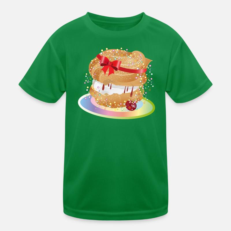 Ein gefüllter Windbeutel mit Geschenkschleife Kinder Funktions-T-Shirt