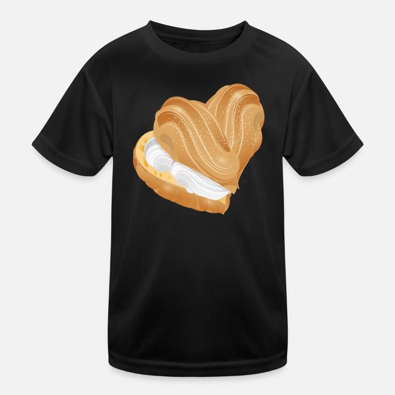 Mit Sahne gefülltes Windbeutel Herz Kinder Funktions-T-Shirt