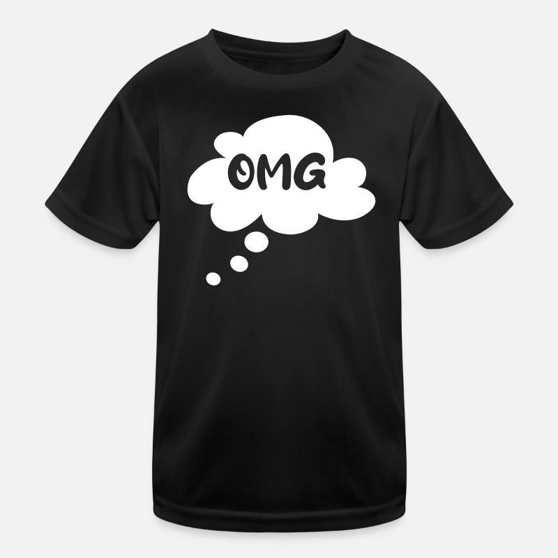 Saying OMG Cloud Thought Bubble Speech Bubble Simple Kids Functional T-Shirt