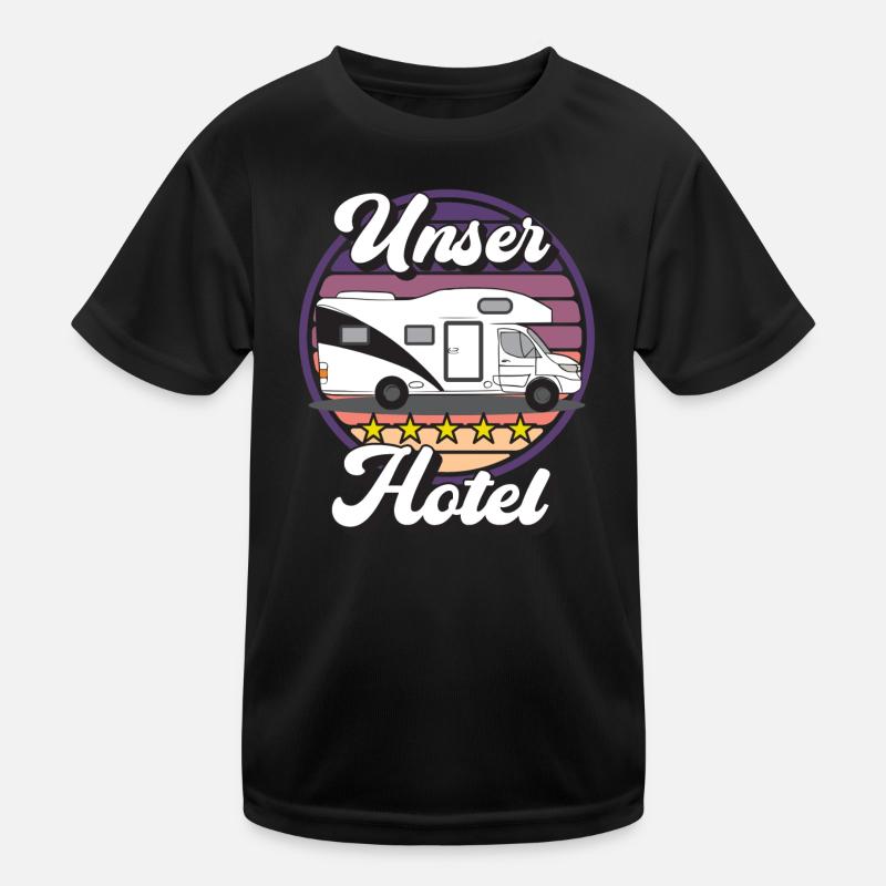 Campingplatzimpressionen: Wohnmobil Design Kinder Funktions-T-Shirt