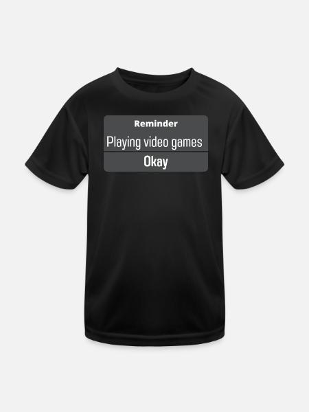 Playing video games - Kids Functional T-Shirt - black - Front