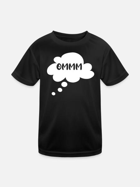 Om Wolke Denkblase Yoga Sprechblase Meditation - Kinder Funktions-T-Shirt - Schwarz - Vorne
