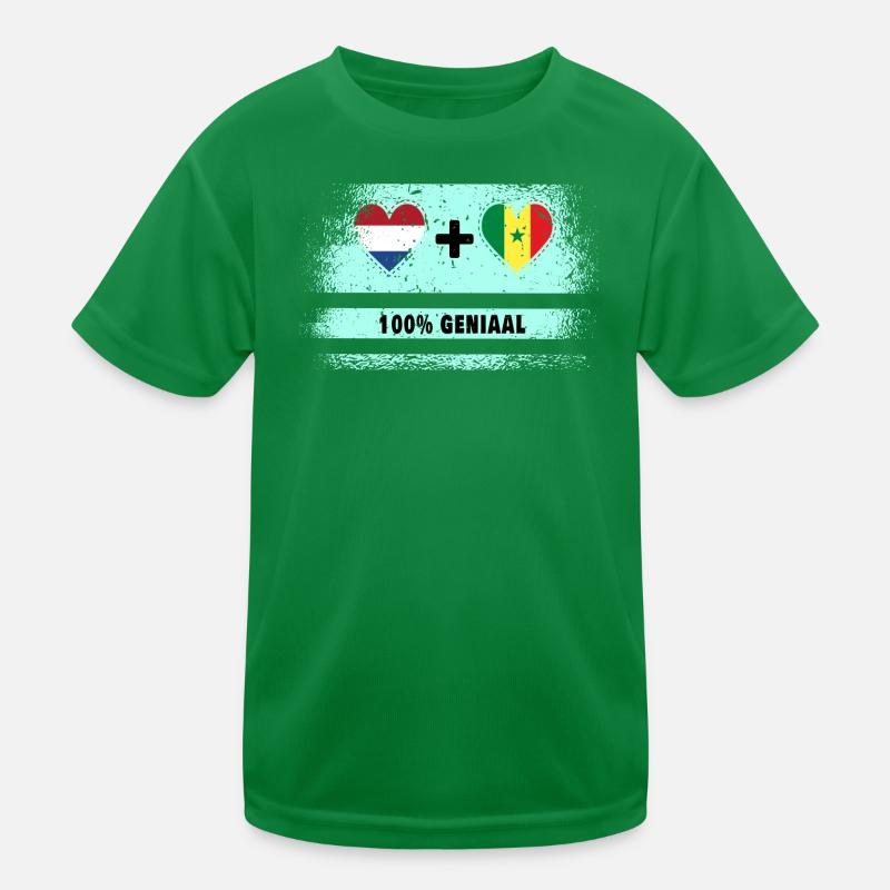 Sénégal et Pays-Bas 100% Genius flag T-shirt sport Enfant