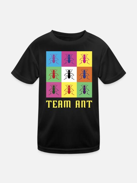 Team Ameise - Kinder Funktions-T-Shirt - Schwarz - Vorne