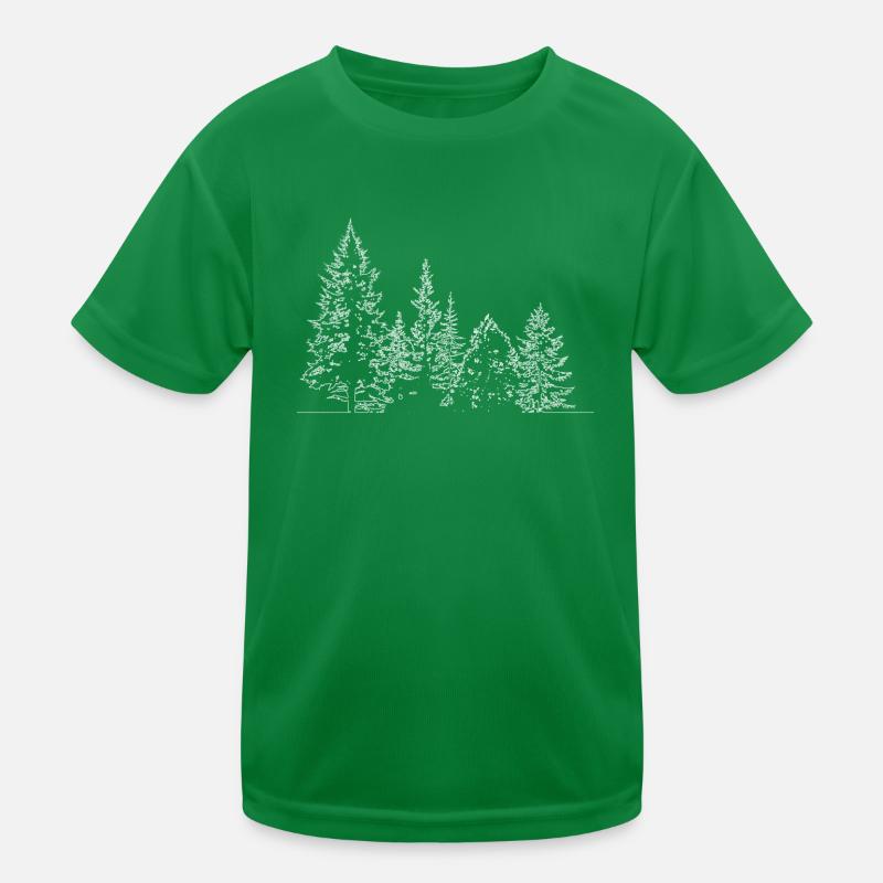 Silhouette de la forêt d’hiver imprimé T-shirt sport Enfant