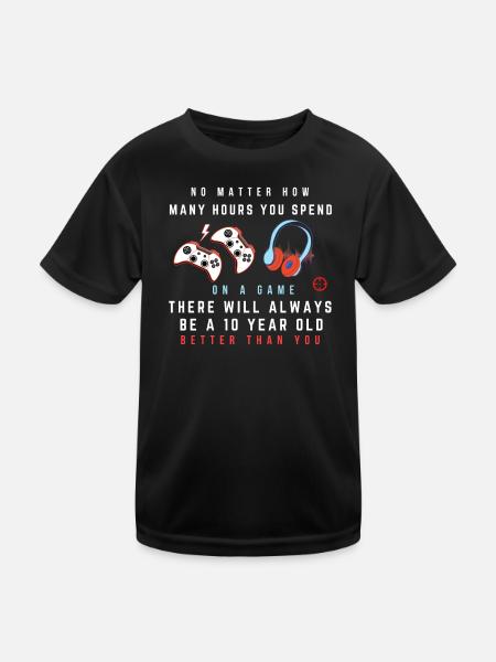 Spielrivalität Witz Abschlag - Kinder Funktions-T-Shirt - Schwarz - Vorne