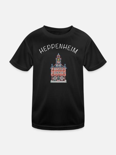 Historisches Rathaus Heppenheim, Hessen - Kinder Funktions-T-Shirt - Schwarz - Vorne