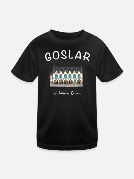 Goslar, iconic historic town hall, - Kids Functional T-Shirt - black - Front