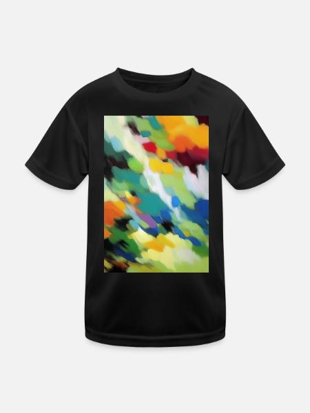 Muster und Formen - Kinder Funktions-T-Shirt - Schwarz - Vorne
