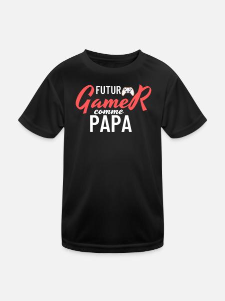 Futur Gamer Papa - Kids Functional T-Shirt - black