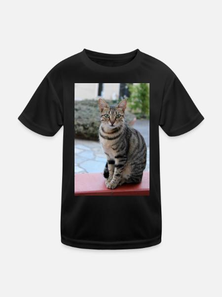 niedliche Katze Geschenk für Katzenliebhaber - Kinder Funktions-T-Shirt - Schwarz