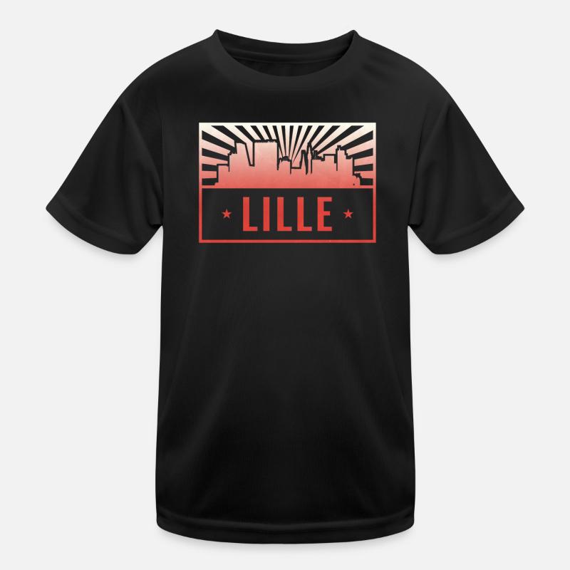 Lille Skyline Zonsopganggradiënt Functioneel T-shirt voor kinderen