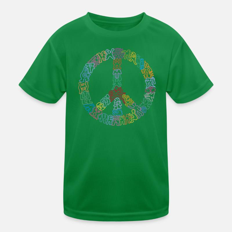 Peacezeichen-Figuren Kinder Funktions-T-Shirt