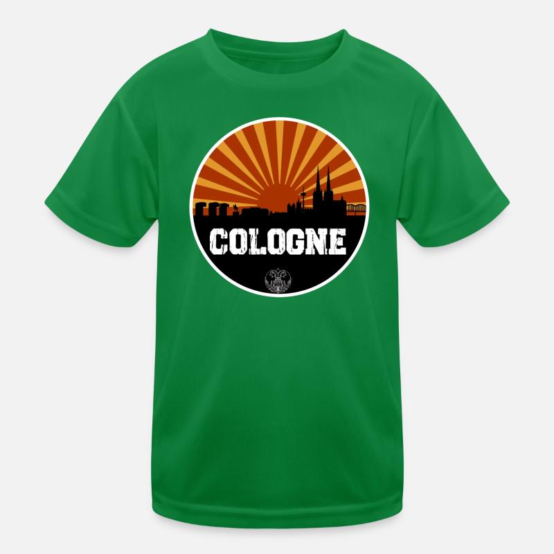 Cologne Retro Skyline Kinder Funktions-T-Shirt