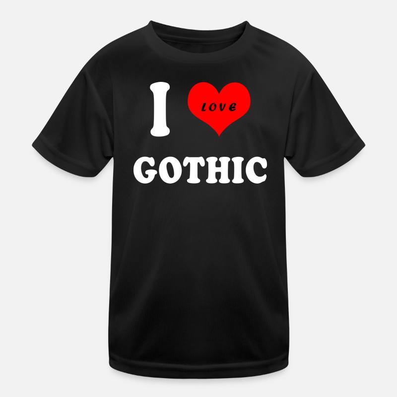 Ich liebe Gothic Kinder Funktions-T-Shirt