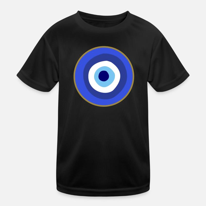 Böser Blick - Kinder Funktions-T-Shirt - Schwarz