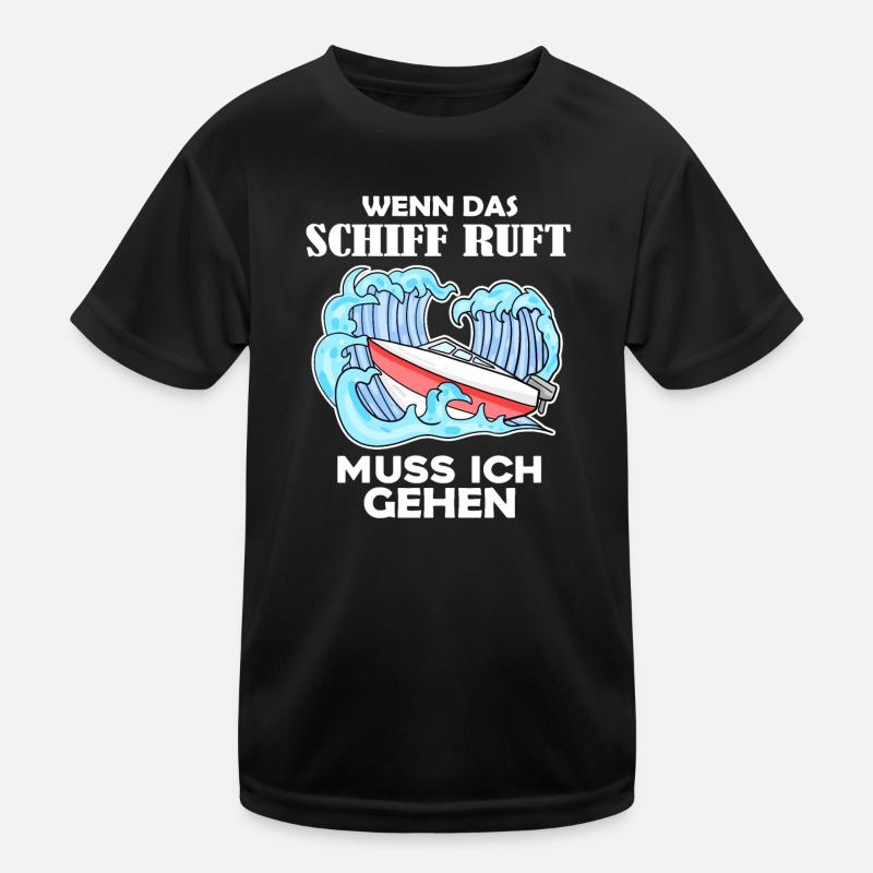 Boote Motorboot Kapitän Boot Seefahrt Geschenk - Kinder Funktions-T-Shirt - Schwarz