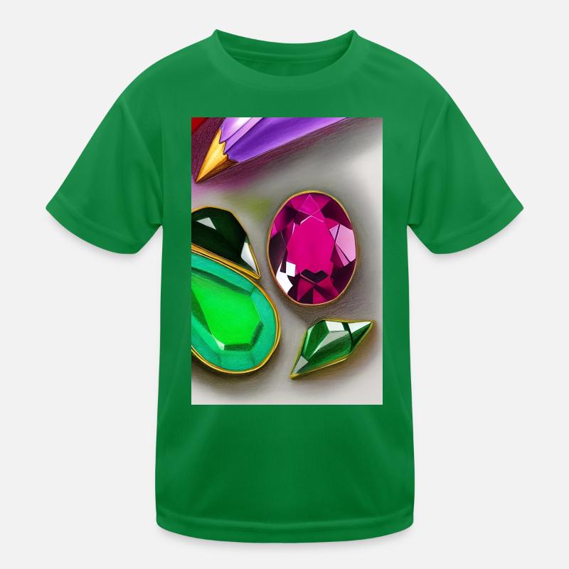 Bunte Edelsteine Kinder Funktions-T-Shirt