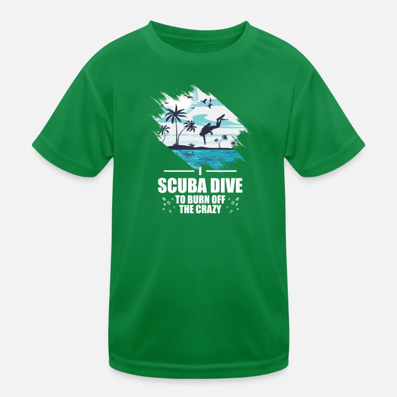 Scuba Diver Speerfischen Design Kinder Funktions-T-Shirt