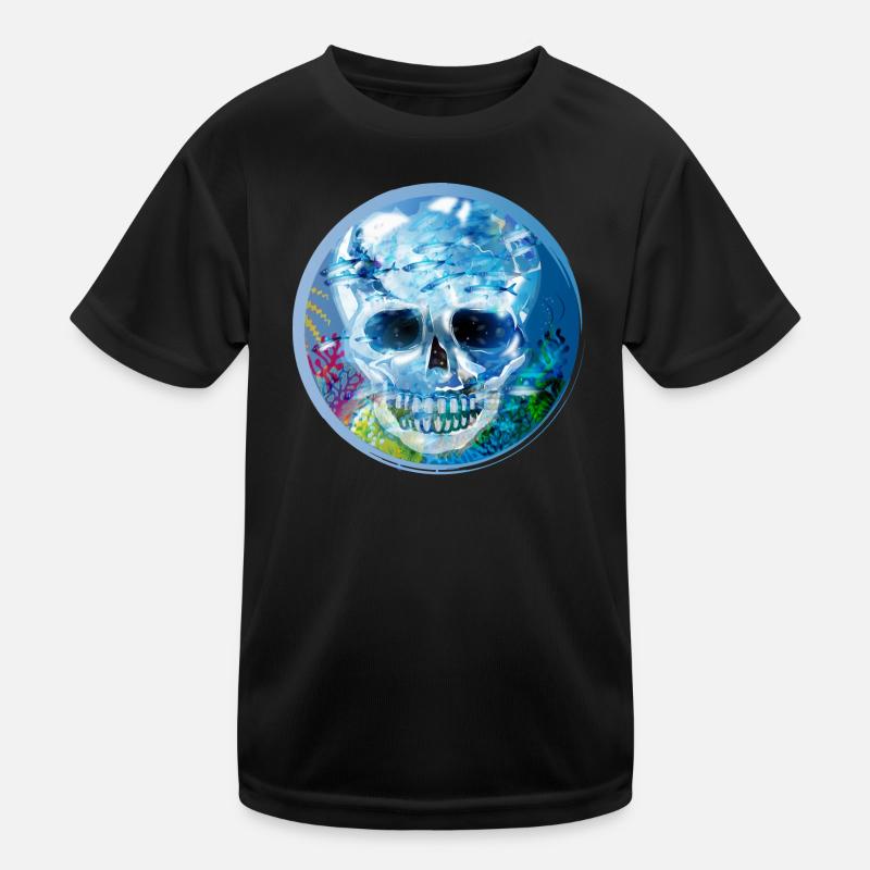 Crâne coloré extravagant sous l’eau T-shirt sport Enfant