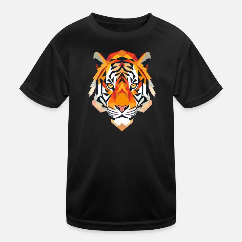 Stilisierter Tiger, geometrisch Kinder Funktions-T-Shirt