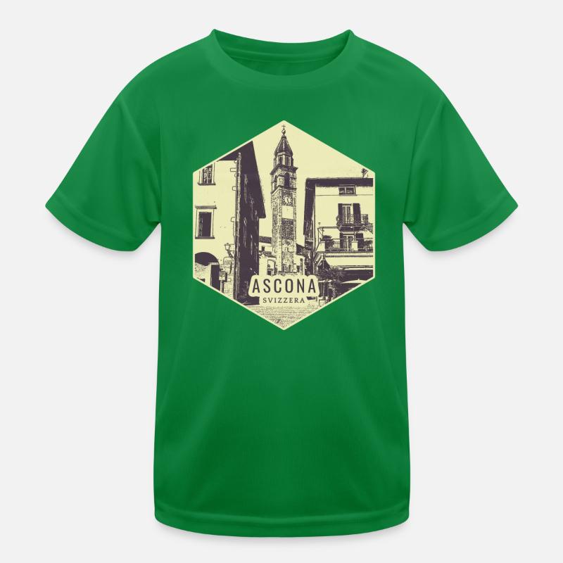 Timbre vintage de la scène de la ville d’Ascona T-shirt sport Enfant