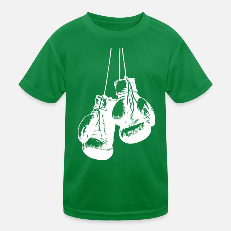 Hängend weisse Boxhandschuhe Design. Logo Design Kinder Funktions-T-Shirt