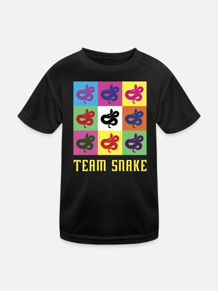 Team Schlange - Kinder Funktions-T-Shirt - Schwarz - Vorne