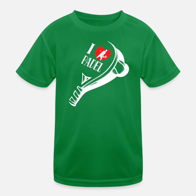 Balls Racket I Love Padel Heart Statement Kids Functional T-Shirt