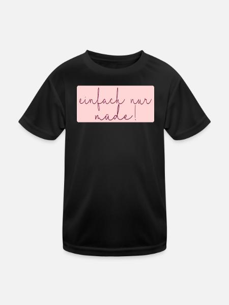 MÜDE MAMA - MUTTERTAG - Kinder Funktions-T-Shirt - Schwarz - Vorne