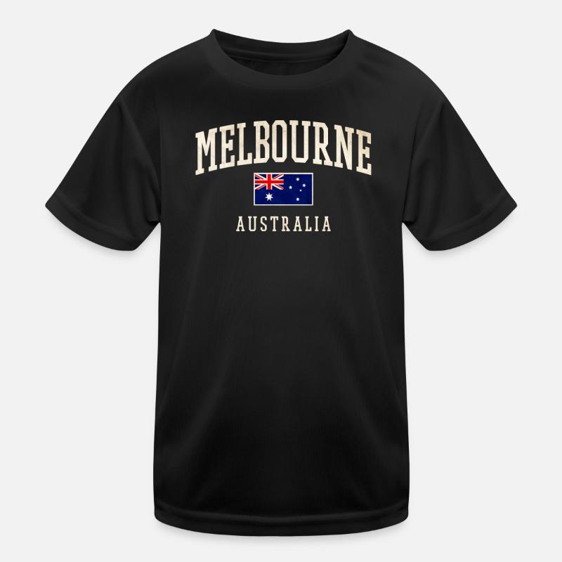 Melbourne Australia Design with Flag Kids Functional T-Shirt
