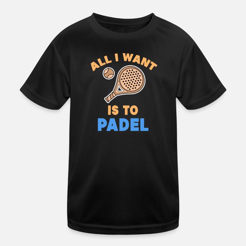 Padel Statement Padelspiel Spieler Schläger Bälle Kinder Funktions-T-Shirt
