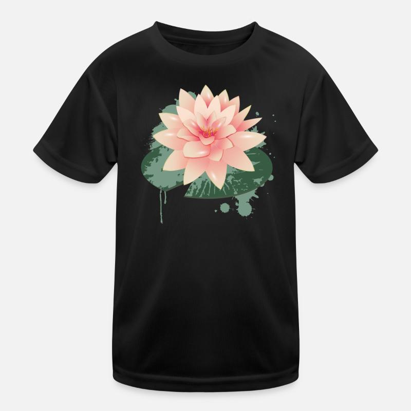 Water lily graffiti with green lily pad Kids Functional T-Shirt