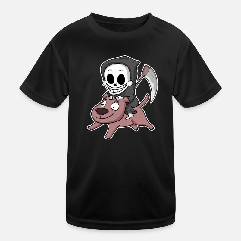 Grim Reaper Dog Kids Functional T-Shirt