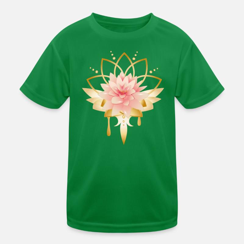 Fleur de lotus avec symbole de fleur d’or T-shirt sport Enfant