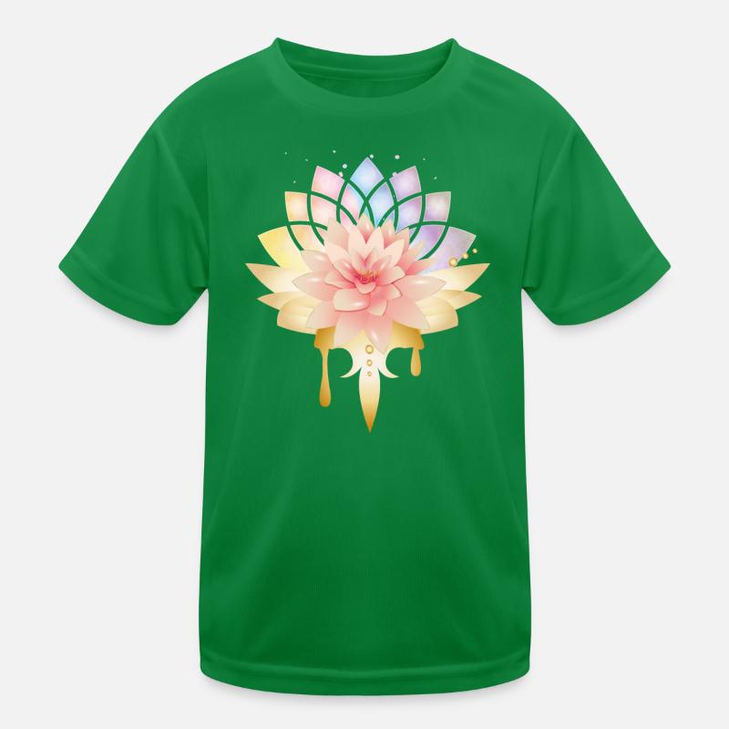 Symbole de lotus avec fleurs dorées aux couleurs pastel T-shirt sport Enfant