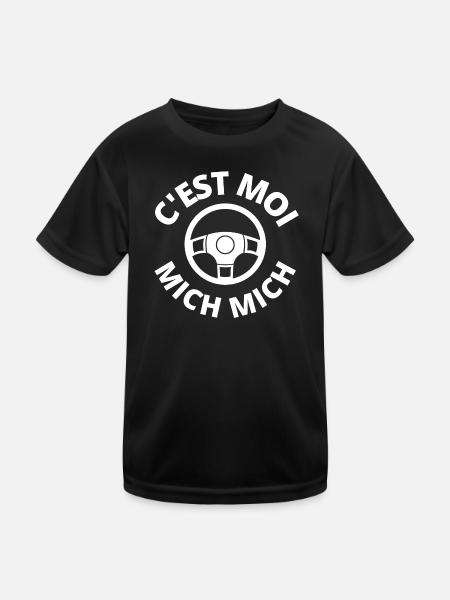 c'est moi mich mich, auto école - T-shirt sport Enfant - noir - Devant