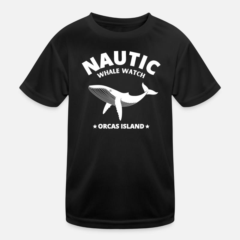 Wal, Orca, Blauwal, Wal - Kinder Funktions-T-Shirt - Schwarz