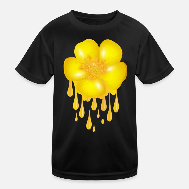 bright yellow buttercup with dripping effect Kids Functional T-Shirt