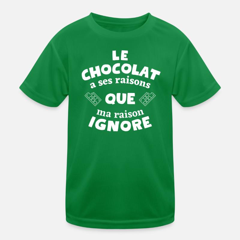 chocolat, fan de chocolat, j'aime le chocolat T-shirt sport Enfant
