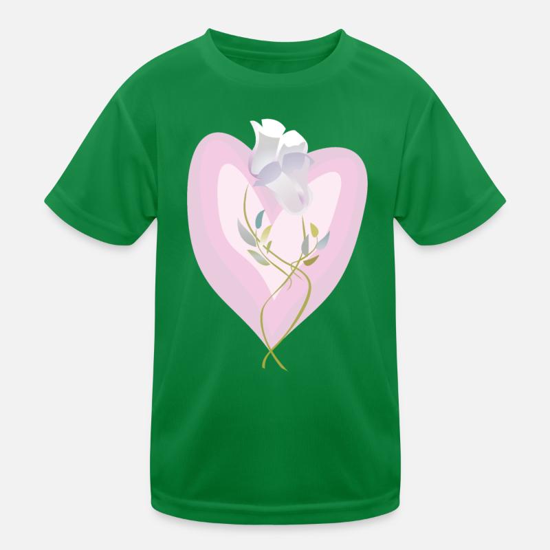 Illustration de coeur de tulipe blanche douce T-shirt sport Enfant