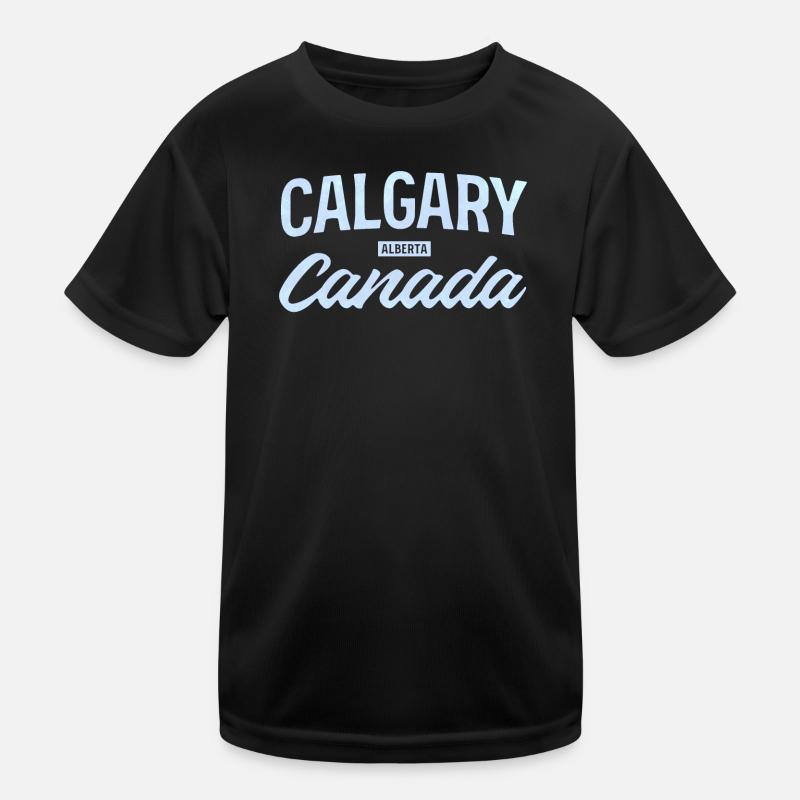 Calgary Alberta Canada – Retro City Design Kids Functional T-Shirt