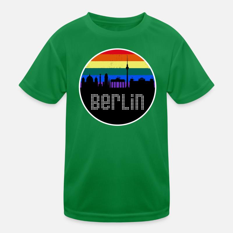Berlin Skyline Regenbogen Kinder Funktions-T-Shirt