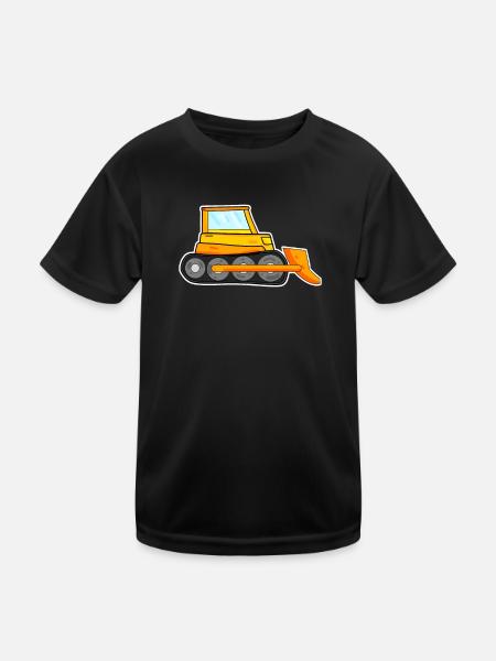 Pelle hydraulique de chantier Pilote de pelle - T-shirt sport Enfant - noir - Devant