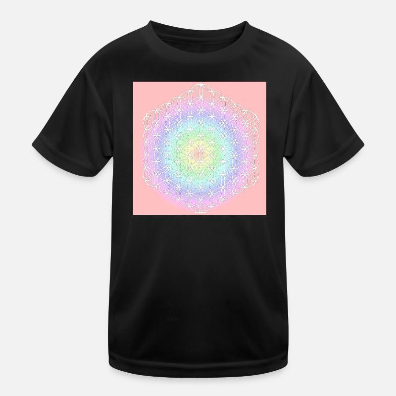 Blume des Lebens weiß - 5. Dimension Kinder Funktions-T-Shirt