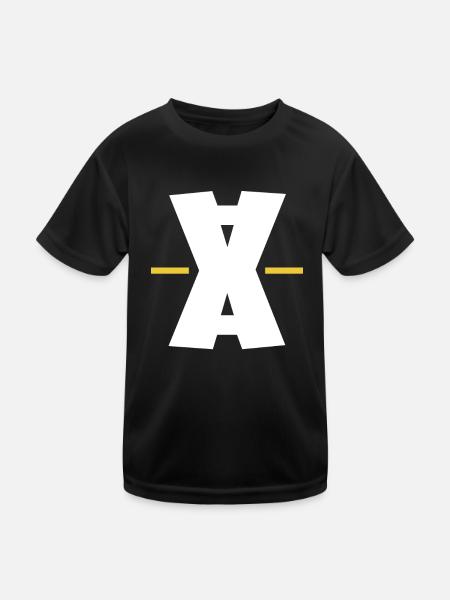 Digitale Kunst mit Doppel-X-Strich - Kinder Funktions-T-Shirt - Schwarz - Vorne
